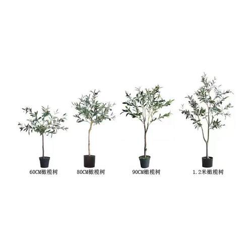 厂家批发大型仿真橄榄树盆栽 新款橄榄树室内外装饰品加密盆栽