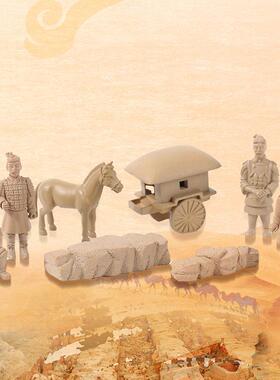 仿古摆件兵马俑微景观古代场景装饰品小兵人桌面小工艺品摆件