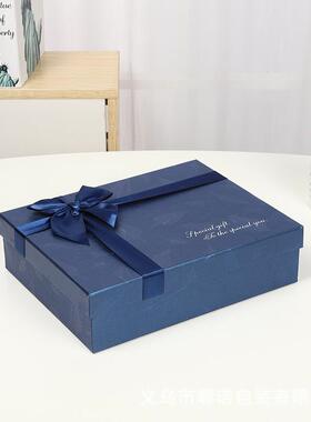 新款直销现货包装盒 节日蓝色蝴蝶结商务礼品盒 剃须刀礼品套装手