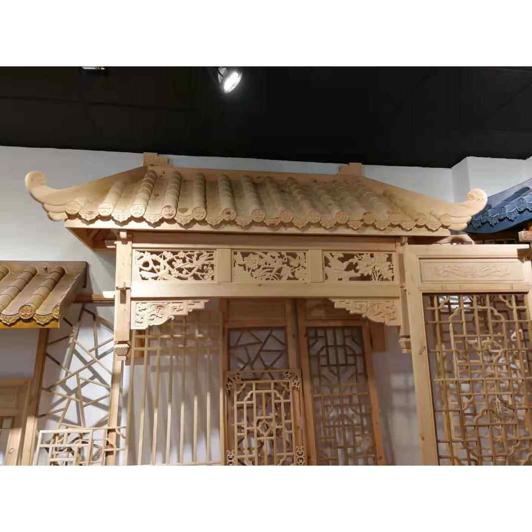 东阳木雕仿古门窗木质假门头古典建筑装饰木质工艺品