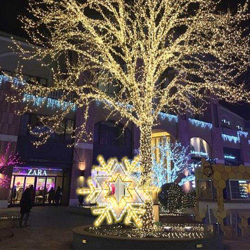新款直销LED雪花灯发光雪花造型灯挂树彩灯圣诞节新年节日亮化装