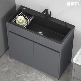 一体整体橱柜家用大水 厨房不锈钢水槽洗菜盆大单水槽洗碗池落地式