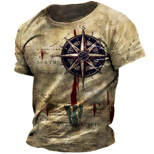Men's summer youth sports printed plus size T-shirt is