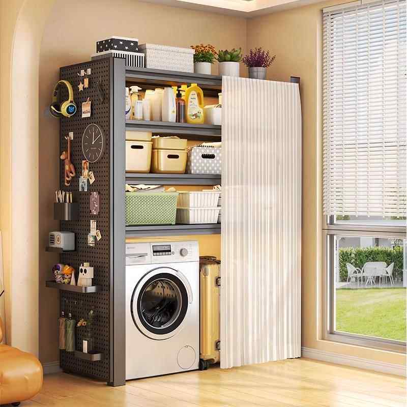 洗衣机架子滚筒翻盖上方置物架阳台落地收纳架家用卫生间仓库储物