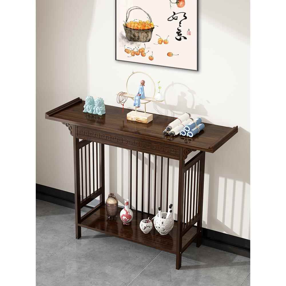 中式玄关桌柜靠墙供桌家用古风香案长条案几入户正对门端景台窄款