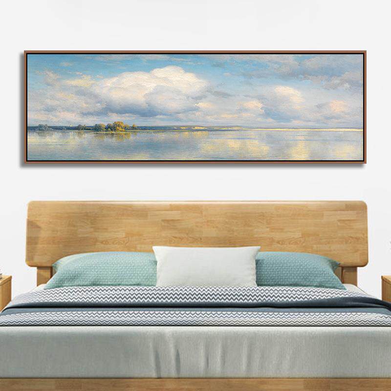 卧室床头画印象派简约客厅装饰画梵高名画挂画横版现代北欧风