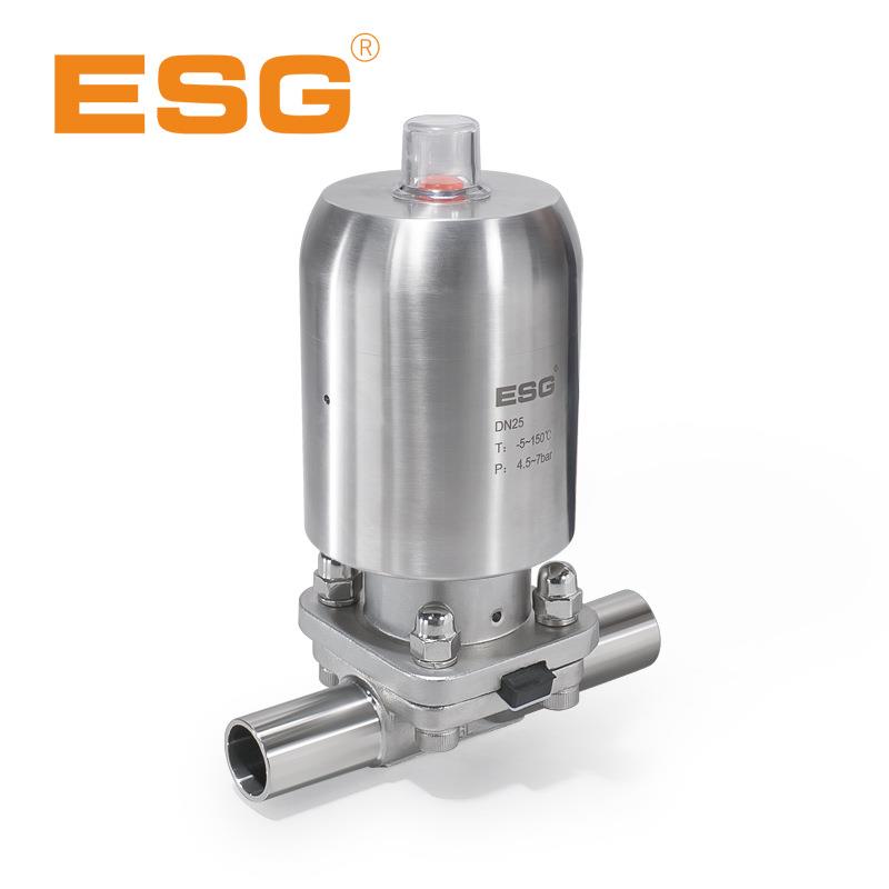 ESG精锐阀门食品制药级焊接式气控隔膜阀卫生级双膜片两通隔膜阀