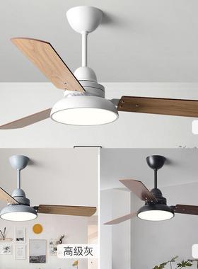 北欧吊扇灯餐厅客厅风扇灯大风现代简约卧室家用静音带电风扇吊灯