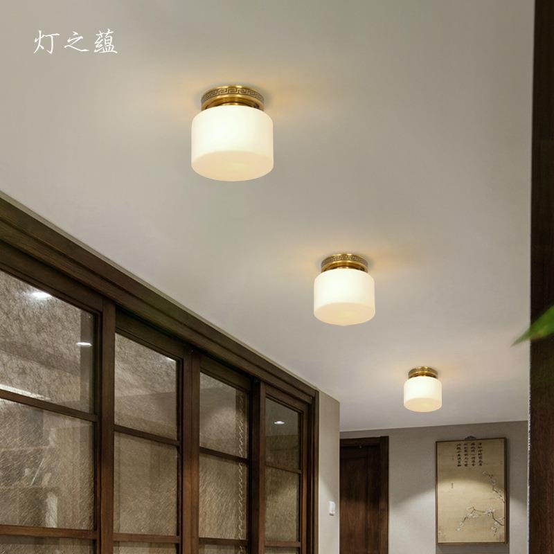 【古灯韵】式过道入YX-484户门中小吸顶灯全铜楼梯灯中国风阳厅台