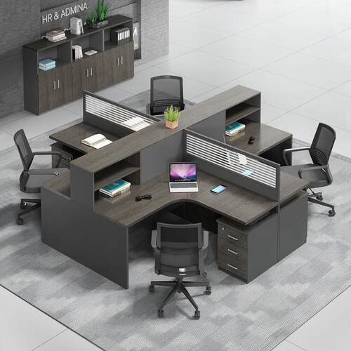 职员办公桌简约现代4/6人工位桌屏风卡座办公室桌椅组合办公家具