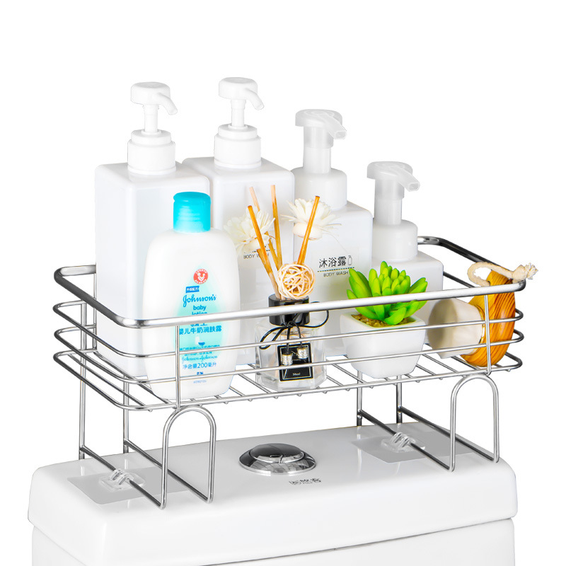 不锈钢坐便器马桶打孔马桶置物架