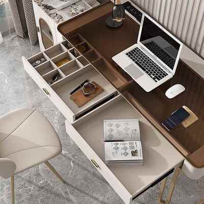 书桌电脑桌妆台一体梳详见包装卧室转代角轻奢现两用双人办化妆台