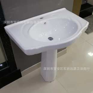 60公分陶瓷立柱盆80连板盆工地工程落地洗手盆加宽盆面便宜低价