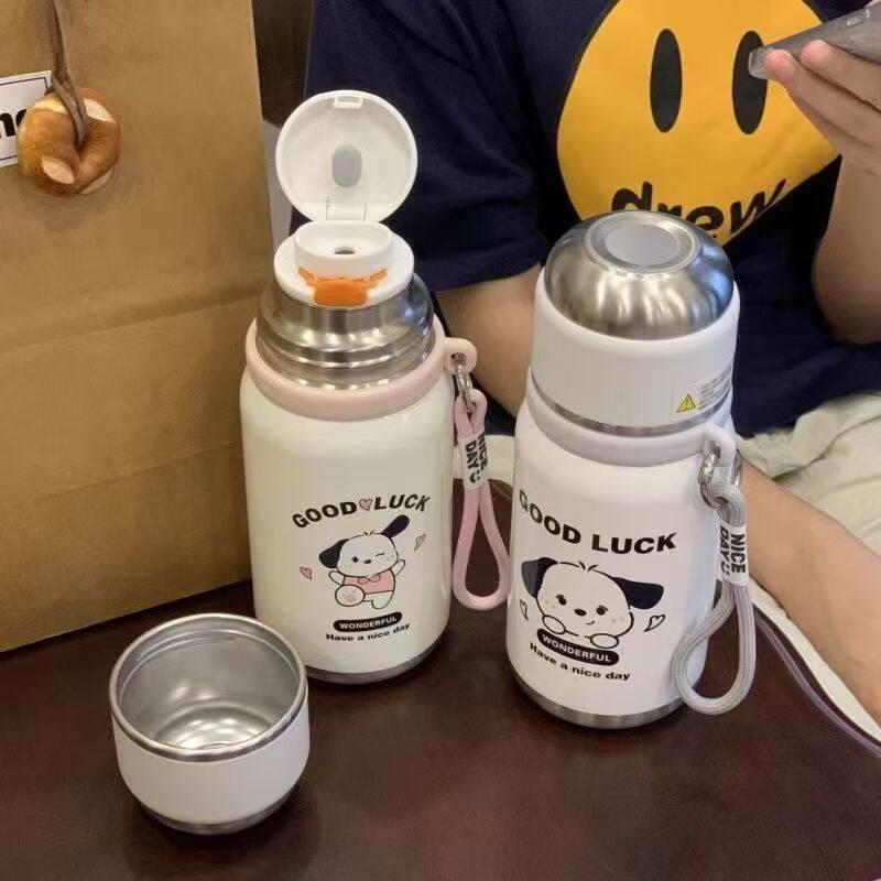 卡通狗狗保温杯颜值316不锈钢泡茶杯学生简约茶水分离小巧水杯