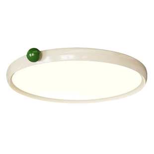 原木风卧室吸顶灯复古中古风房间果果灯胡桃木色护眼儿童书房灯具