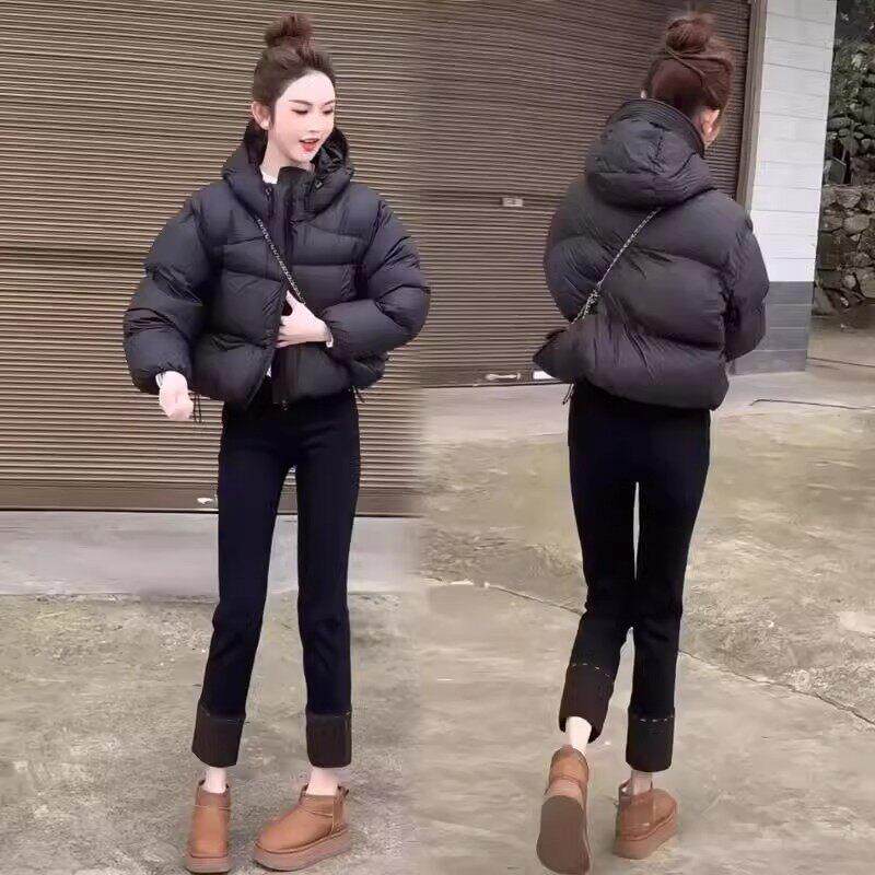 香港代购韩系短款泡芙蓬松羽绒棉服冬新款女高级感时尚加厚面包服