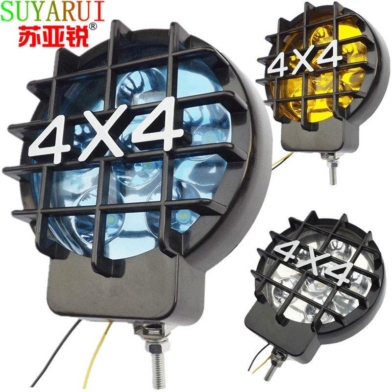 适用LED汽车射灯4X4改装辅助吉普越野SUV哈弗车顶灯护杠5寸圆灯