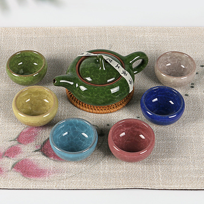 logo批发七彩茶具套装整套茶具