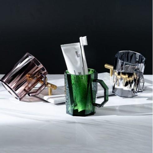 漱口杯ins菱形简约情侣洗漱杯