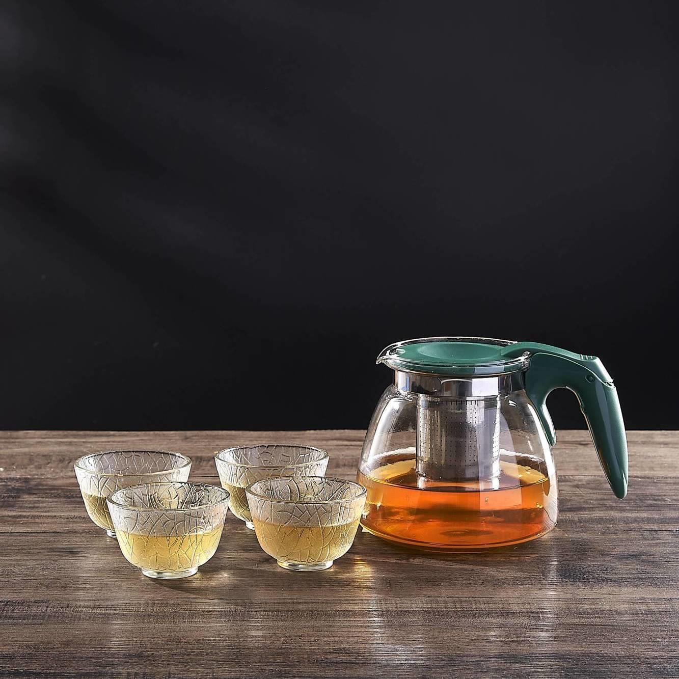 新中式半把玻璃茶具套装全套家用一壶四杯五件套泡茶壶可