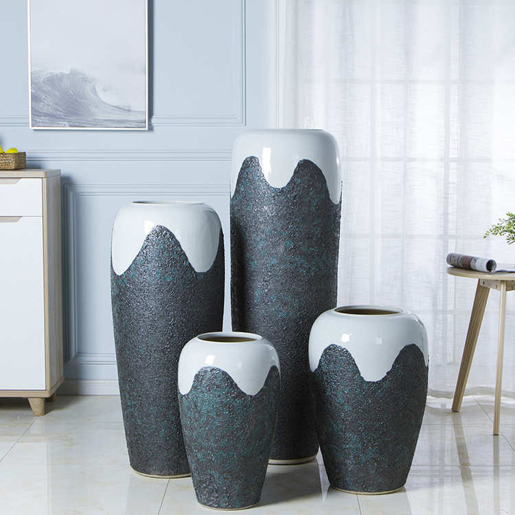 创意件套客厅四地大制作景德镇花瓶手工陶瓷欧式 陶瓷花瓶落摆件
