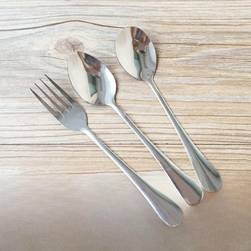 加厚不锈钢勺子叉子家用长柄主餐韩式创意汤匙学生饭勺汤勺西瓜勺