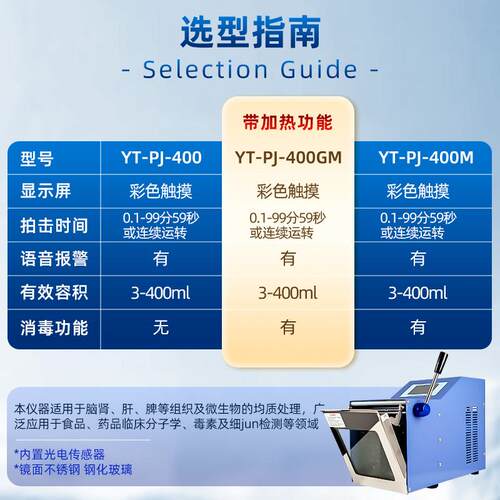 叶拓 YT-PJ-400/M/GM 实验室组织匀浆机均质机拍击打式无菌均质器