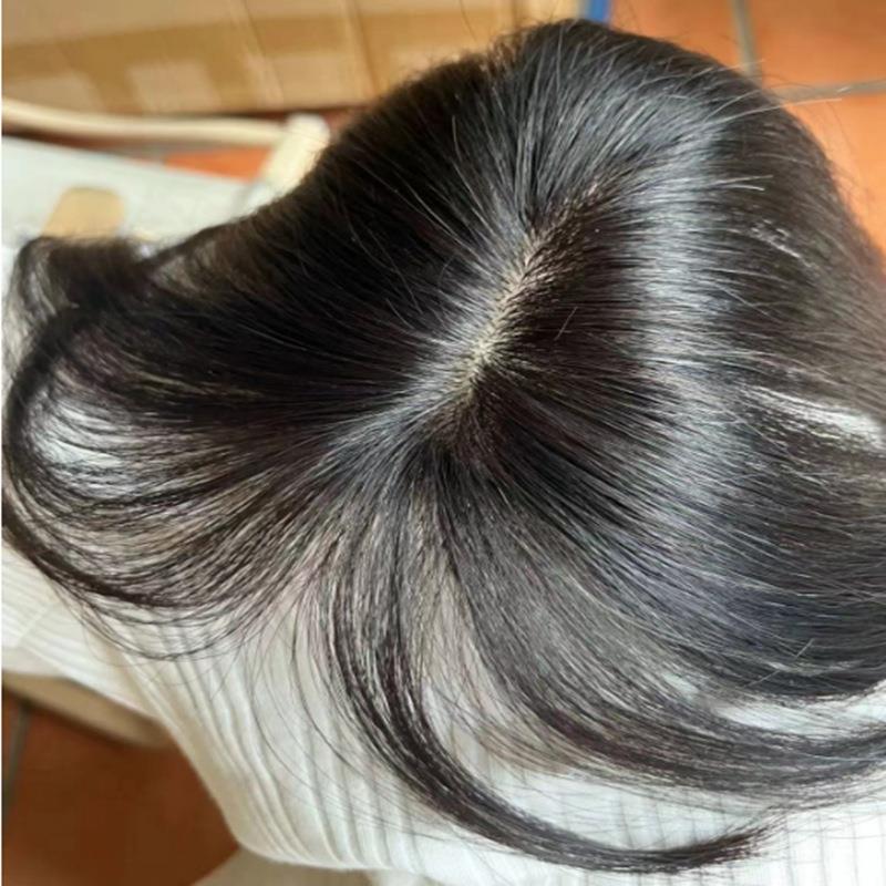 爆款刘海假发片女头顶真发遮盖白发增发量遮前额发际线自然无痕补