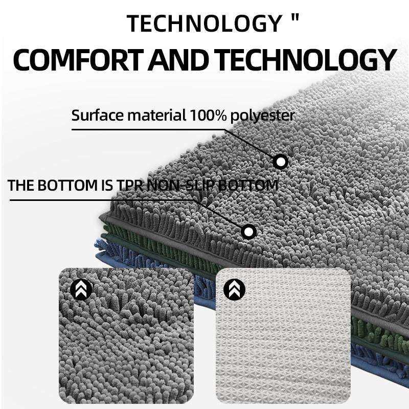 加厚雪尼尔地垫家用入户地毯厕所脚垫卫生间防滑垫子门垫跨境