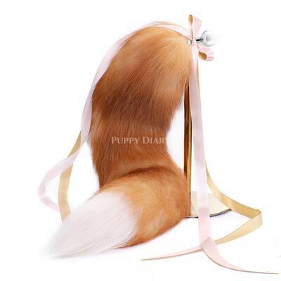 Puppy*真狐狸毛尾巴女黄毛狗尾巴兽耳新手可拆卸插件cos道具情侣