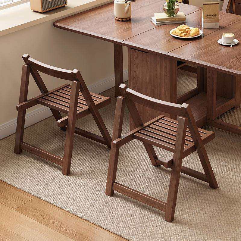 全实木折叠椅子小户型餐桌椅家用书房书桌椅儿童学习椅休闲靠背椅