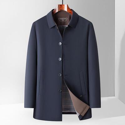 秋季男士风8813-PP衣中长款翻商务休闲年行政上中衣外套领爸装爸
