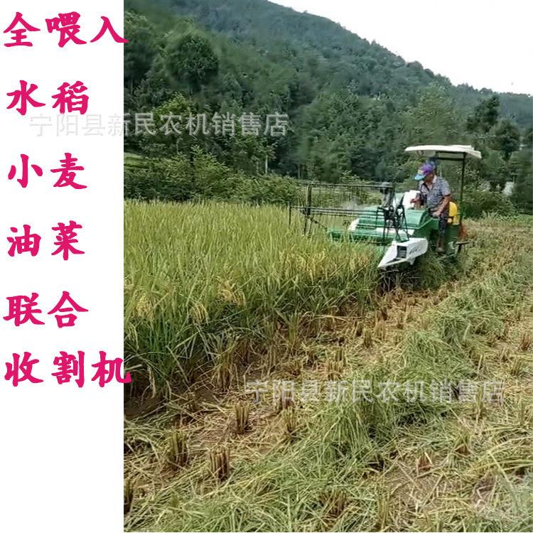 全喂入式履带式水稻小麦联合收割机粱油菜籽收获脱粒机器履带式