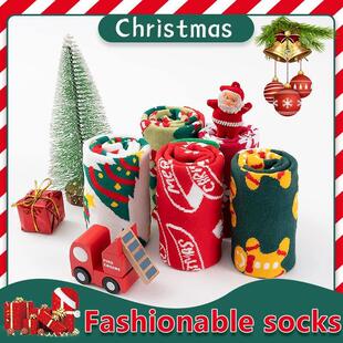 Woman Santa Tree Snowf Xmas Snow Funny Socks Christmas Claus