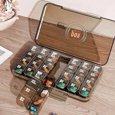 Pill Box Holder Weekly Medicine Storage Organizer Container
