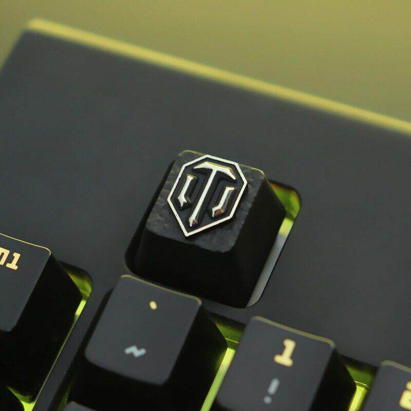 坦克世界标志游戏周边锌铝合金属机械键盘浮雕键帽按键 键石