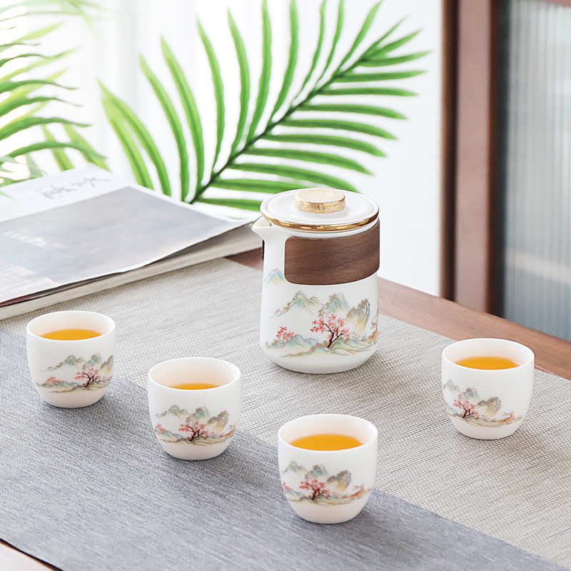 旅行茶具快客杯一壶四杯便携式茶壶小套户外功夫泡茶礼品套装批发