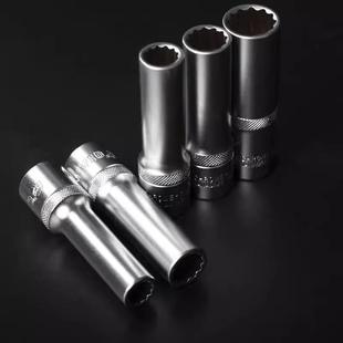汽修缸盖螺丝专用套头12mm内梅花套筒12角套筒10mm长脖加长套筒