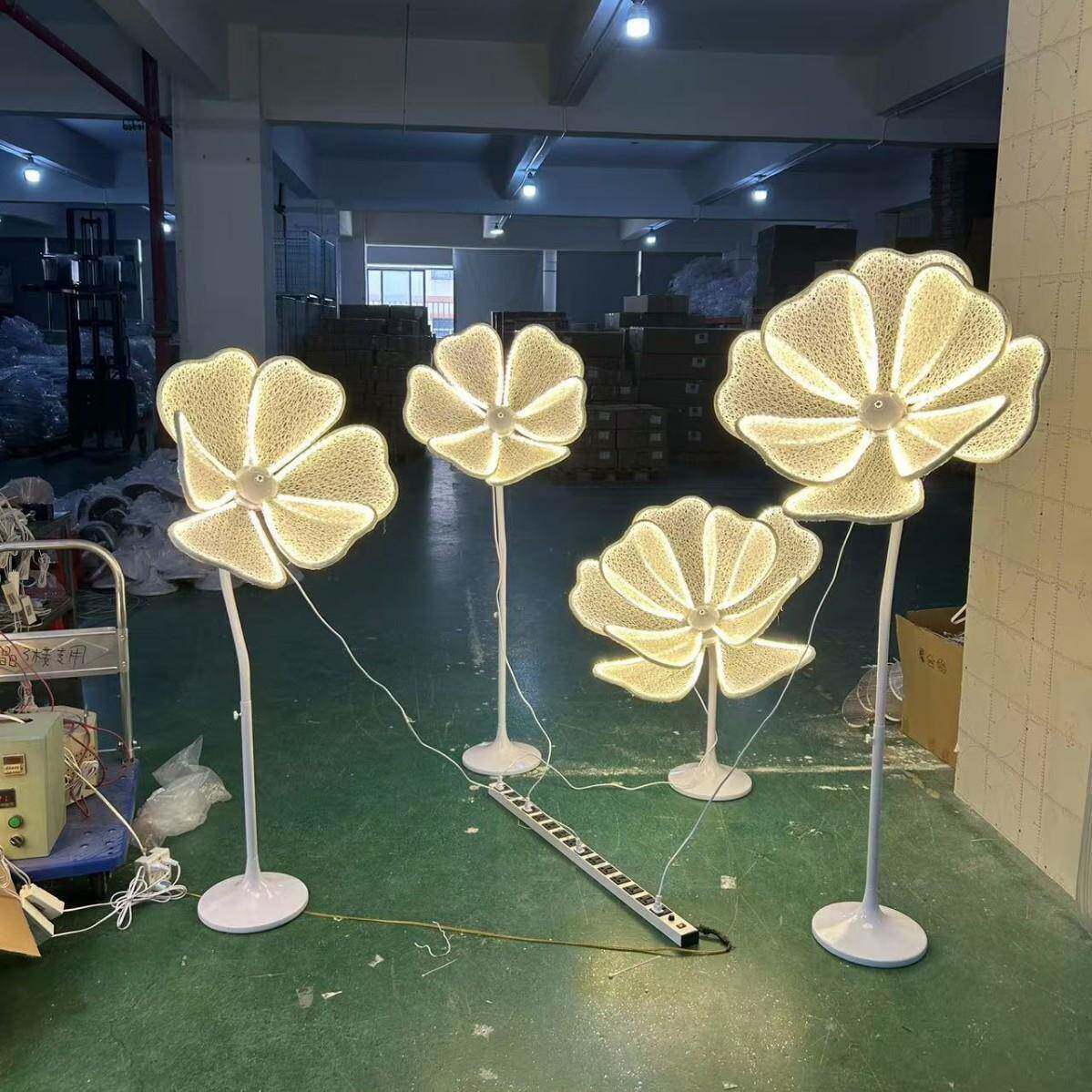 婚庆道具布艺发光牡丹花路引灯婚礼场景装饰背景舞台布置灯光摆件