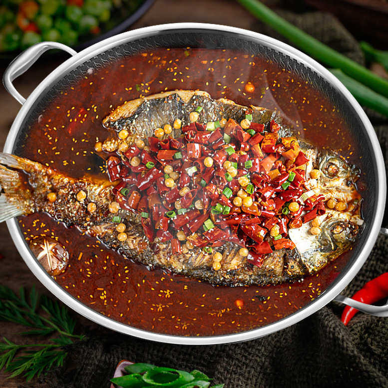 多尺寸大号双耳汤锅不粘锅316不锈钢家用炒菜锅汤锅平底炒锅