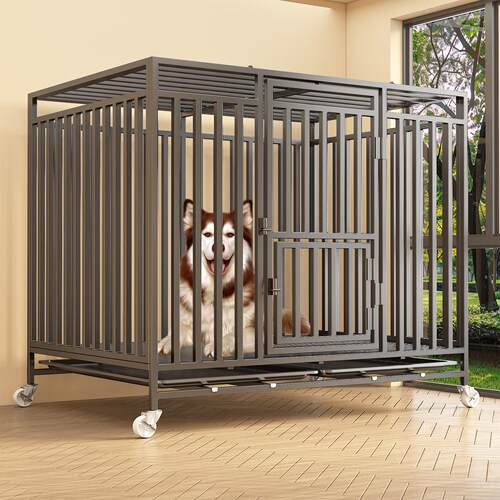狗笼子大型犬中型犬室内外带厕所加固全方管宠物围栏带轮狗别墅