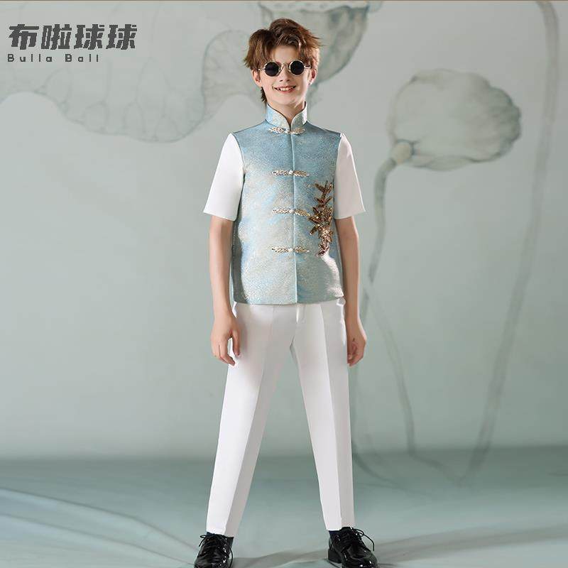 高档儿合唱演服夏季出六一舞台童主人表演服装中小持学生国风朗诵