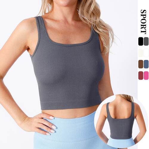 Single layer sleeveless fitness yoga vest without chest