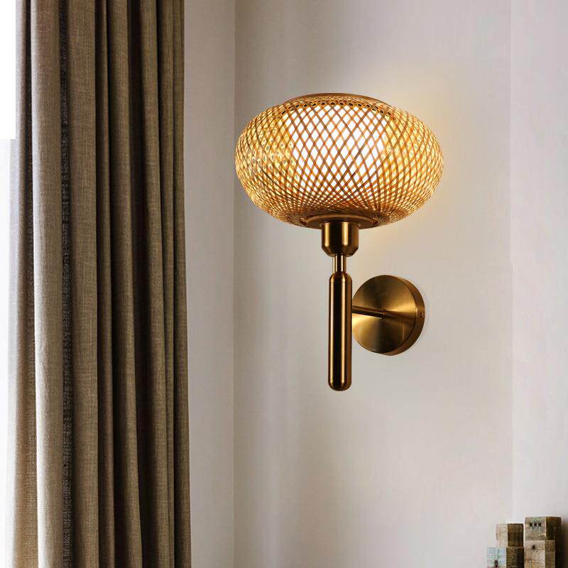 新中式禅室意店内壁灯酒宿茶餐厅657客厅过道卧室床头竹艺民墙壁