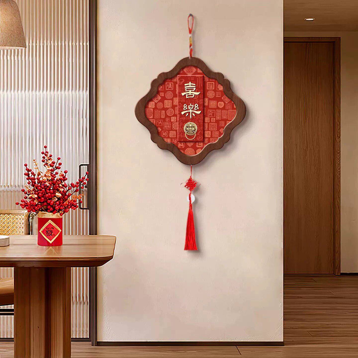 中国结新年氛围感装饰画客厅壁饰年画2026新款背景墙喜庆挂饰过道