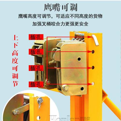 厂直油桶夹具DG500DG360A（A100鹰0B单桶叉车油桶家夹嘴双桶夹油