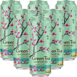 美国进口饮料 Arizona亚利桑那冰茶饮料果味 蜂蜜绿茶650ml*6罐装