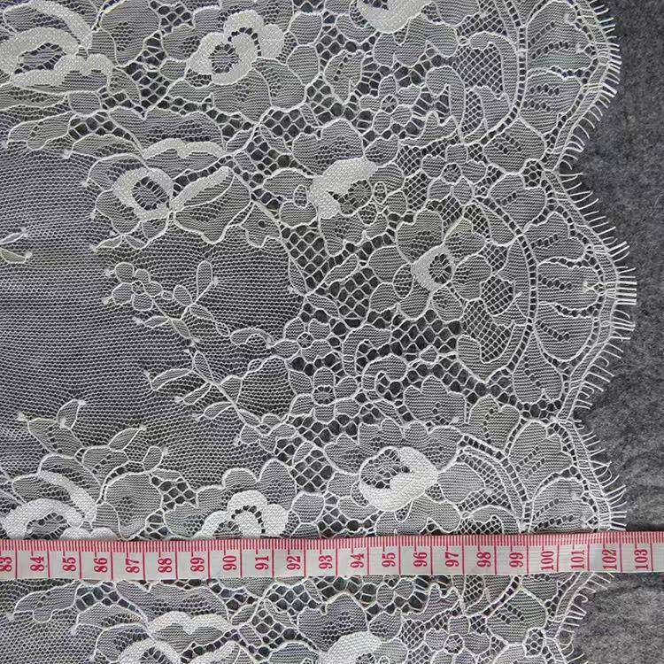 现货秒发锦纶睫毛蕾丝花边蕾丝裙装饰满幅面料婚纱袖套服装辅料