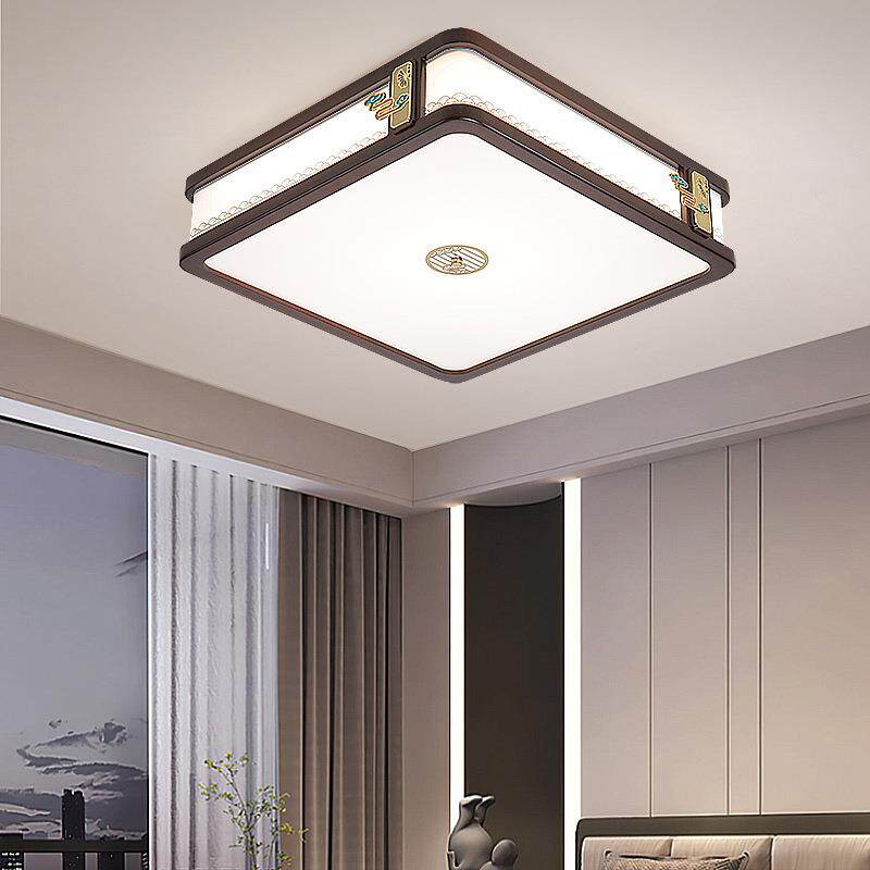 新中式全铜吸顶灯现代简约客厅灯餐厅吊扇灯中国风圆形卧室吸顶灯