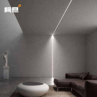 天花线性无框灯槽无主灯客厅led灯 振旦双边线条灯带铝合金嵌入式